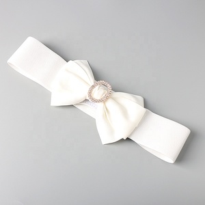 Cintura larga elastica moda donna con fiocco in diamante dolce accessorio estensibile con chiusura a fibbia in lega - Product Image 4