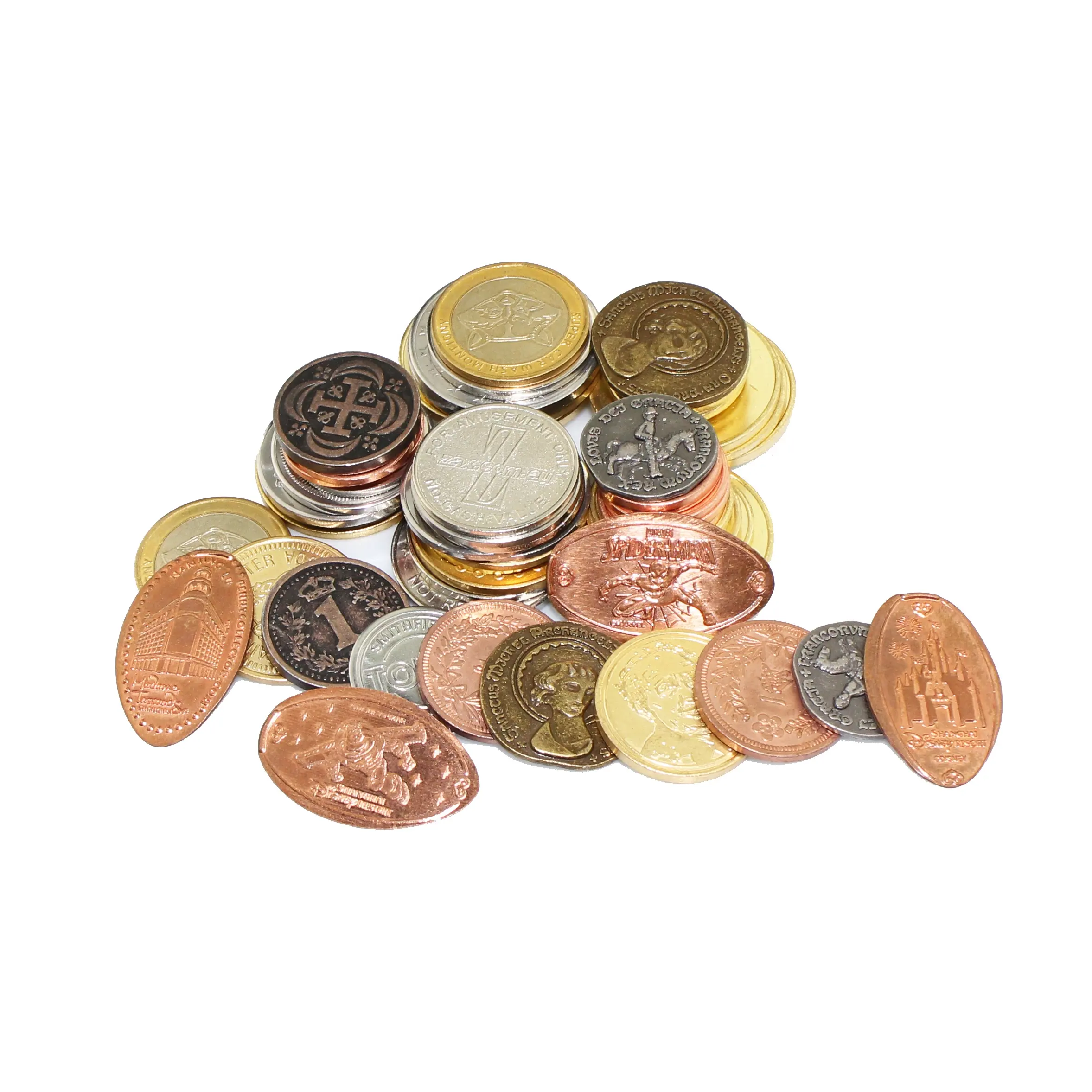 2022 New Design Custom Metal Brass Gold Silver Arcade Game Coin Token Game For Sale