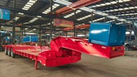 Semi-remorque surbaissée Aotong robuste 48ft 53ft à plateforme dépliable 80T avec col de cygne détachable