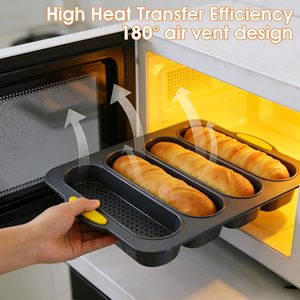 4-Slot Heat Resistant <b>Silicone</b> Loaf Pan Molds Toast & Cooking Baguette Pan <b>Baking</b> <b>Silicone</b> Mold Cake Tools - Product Image 5