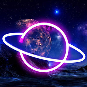 <span class=keywords><strong>Lampe</strong></span> néon LED en forme de planètes, applique murale, luminaire décoratif idéal pour une chambre à coucher - Product Image 1