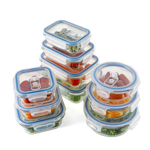 Boîtes de conservation alimentaire en verre borosilicate, rectangulaires, avec couvercle à clipser, compatibles micro-ondes et congélateur, pour les voyages et la préparation des repas - Product Image 2