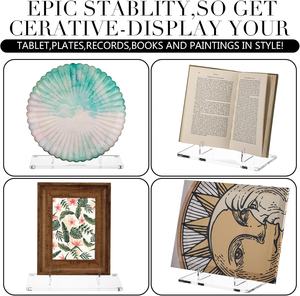 Lot de 2 supports de livres en acrylique, présentoirs transparents pour affichage, supports de cadre photo en acrylique pour livres illustrés décoratifs - Product Image 3