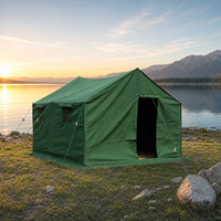 Tente de camping 3x4m en toile robuste pour l'extérieur, imperméable et coupe-vent, pour famille, glamping, safari, avec fenêtres en maille, montage rapide et automatique