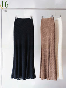 Falda larga de encaje elástico para mujer, hecha en Vietnam, minifalda, mezcla de poliéster, teñido liso y transpirable, servicio OEM - Product Image 3