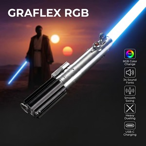 Sabre laser LGT Neopixel Xenopixel V4 avec poignée métallique, pour duels intenses, mouvement fluide, sabre Star Wars réaliste Anakin Luke Skywalker - Product Image 1