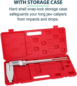 Étrier numérique à longue mâchoire de 12 pouces, cadre entièrement en métal, en acier inoxydable, robuste, outil de mesure fine avec grand écran LCD - Product Image 4