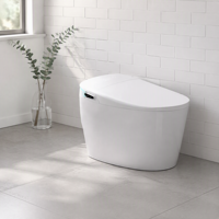 WC intelligent avec bidet, télécommande, monobloc en céramique, siège chauffant, chasse d'eau automatique et buse autonettoyante