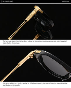 Lunettes de soleil unisexes tendance 2025, style rétro vintage, légères, monture intégrale, UV400, cadre carré classique, punk, vacances en plein air - Product Image 3