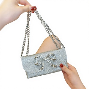 New Clutch <b>Bag</b> Women's All-match Handbag Celebrity Summer Bow-embellished PVC Cover Envelope <b>Small</b> Shoulder Crossbody Tanjing - Product Image 1