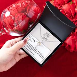 Croix Creux Zircon Pendentif Collier Nouveauté Cadeaux avec Carte de Message Personnalisée pour Maman - Product Image 3