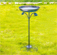 Bol de bain d'oiseaux d'une capacité de 11.5 pouces, bain d'oiseaux de jardin avec piquet de Base en métal pour jardin cour pelouse