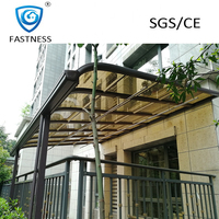 Auvent de terrasse en polycarbonate avec structure en alliage d'aluminium pour terrasse, véranda et jardin