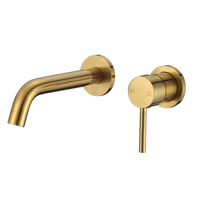 Robinets de lavabo en or Robinet de lavabo de salle de bain monotrou Mitigeur Robinet de salle de bain en or brossé Mélangeur de vanité Robinet d'eau