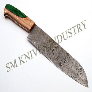 Handmade Damascus Stainless Steel Blade <b>Kitchen</b> Chef Set Japanese <b>Sharp</b> Carbon Steel Cleaver Wood Handle Bone Meat (SMK1190) - Product Image 2