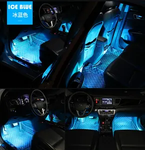 תאורת LED צבעונית לרכב בלוטות' APP בקרת אווירה דקורטיבית פנס רגל טלפון נייד נשלט תאורת רכב אביזר