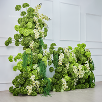 Fleurs d'allée de mariage, roses blanches et vert foncé, hydrangeas, toile de fond pour séance photo, décorations d'arche florale artificielle pour événements, fournitures de fête
