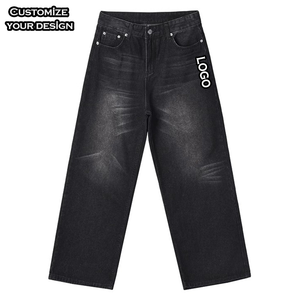 Pantaloni personalizzati da <span class=keywords><strong>uomo</strong></span> di marca americana larghi stile retrò <span class=keywords><strong>Slim</strong></span> Fit Micro-larghi Modulare lunghi stampati vecchio stile <span class=keywords><strong>Jeans</strong></span> da lavaggio - Product Image 1