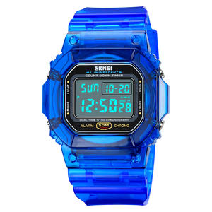 Skmei 1999 montre carrée pour homme, montres lumineuses <span class=keywords><strong>LE</strong></span>, 50 m, chronographe transparent, écran LED, montre de sport numérique pour homme et femme - Product Image 3