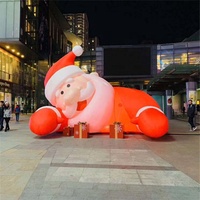 Père Noël gonflable géant de dessin animé, Père Noël gonflable décoratif d'extérieur OEM