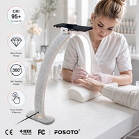 FOSOTO-Lampe LED demi-lune pour bureau, lampe à ongles UV, avec support pour téléphone