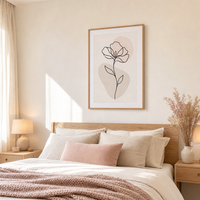 Impression sur toile encadrée de fleurs en art minimaliste, grande taille, décorative, simple, style nordique, cadeau, décoration murale pour la maison et la chambre