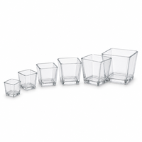 Porte-bougie carré en verre transparent, robuste, pour décoration intérieure, directement de l'usine