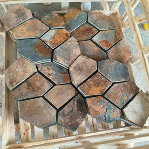 Azulejo de pared de suelo de pizarra aleatoria rota irregular oxidada de China para exteriores - Product Image 2