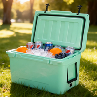 Glacière isotherme rotomoulée en PE de 65 L, étanche, écologique, pour stockage de glace sèche, réutilisable, conception anti-fuite pour l'extérieur