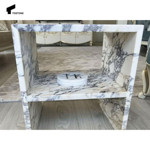 Tostone Top Calacatta Viola quadrato in marmo naturale pietra divano tavolino per Villa casa appartamento soggiorno <span class=keywords><strong>e</strong></span> ufficio arredamento - Product Image 5