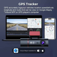 3.16 inç ekran araba kameralı ekran WIFI GPS App kontrol Video kayıt 24H park izleme 3 kameralar Dash kamera