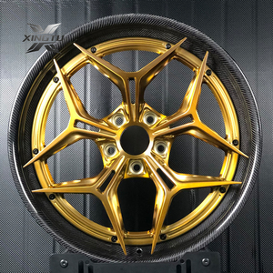 Rines XINGTU Performance Gold de Fibra de Carbono Forjada, Diseño Cóncavo Profundo, 20, 21 y 22 Pulgadas, PCD 5x130 para <span class=keywords><strong>McLaren</strong></span>, BMW, Mercedes Benz AMG - Product Image 3