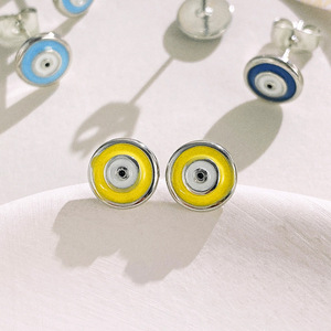 Pendientes Minimalistas con Diseño de Ojo Turco, Acabado en Cobre, Diseño Creativo, Joyería de Moda para Mujer, para Fiestas, Regalo Chic - Product Image 4