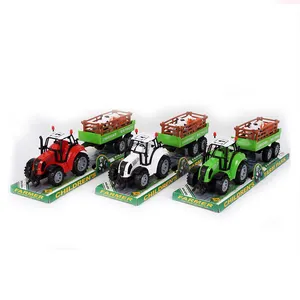 With animal kids toys plastic green farm friction tractor