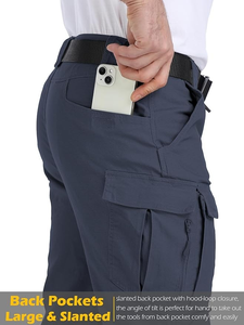 Pantalon de travail léger extensible respirant coupe-vent à fermeture éclair tactique pour homme - Product Image 4