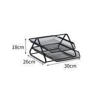 Organisateur de documents de bureau en métal à 2 niveaux avec porte-documents et porte-papier Support de plateaux de fichiers efficace