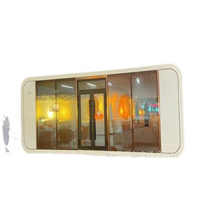Mini caravana de aluminio moderna para viajes y camping, color gris. - Product Image 3