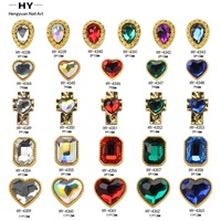 Paso Sico Nouveau style élégant Yiwu Décorations pour ongles en alliage plaqué argent avec diamants et pierres précieuses en verre rectangulaires en forme de goutte d'eau