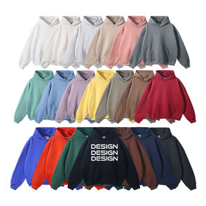 Pulls à capuche unisexes en molleton 100 % coton, couleur unie, pour l'hiver, haute qualité, anti-rétrécissement, avec logo personnalisé imprimé, doublés, sans cordon – Vente en gros - Product Image 2
