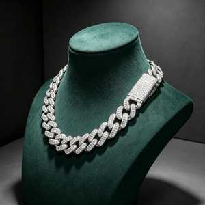 Cadena Cubana de Plata de Ley 925 con Moissanita de la Mejor Calidad para Hombre, Collar Hip Hop Iced Out, Joyería de Lujo Streetwear con Diamantes - Product Image 4