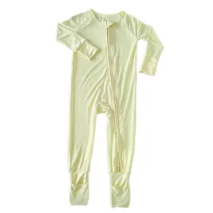 하이 퀄리티 남여공용 대나무 Onesie 친환경 컨버터블 잠옷 (듀얼 지퍼 포함) 여름용 지속가능한 아기옷 ODM