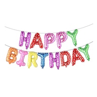 Bannière de ballons joyeux anniversaire, décoration de fête, ensemble de lettres suspendues gonflables 3D en aluminium, 16 pouces, pièces