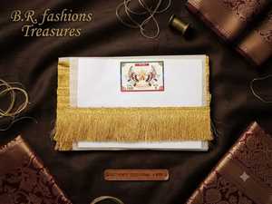 B.R. Ribete Decorativo de Encaje Dorado con Flecos de 2 Pulgadas de Ancho para Sarees, Lehengas, Bolsos, Tela y Adornos Textiles - Product Image 3