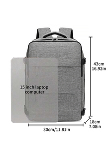 Sac à dos professionnel durable pour ordinateur <span class=keywords><strong>portable</strong></span> <span class=keywords><strong>15</strong></span> <span class=keywords><strong>pouces</strong></span> en nylon, design minimaliste, grande capacité (20-39L), fermeture éclair, sac de voyage unisexe - Product Image 2