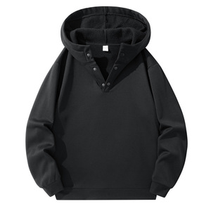 Otoño Invierno Pareja de moda <span class=keywords><strong>Sudadera</strong></span> <span class=keywords><strong>con</strong></span> <span class=keywords><strong>capucha</strong></span> Media botonadura Frente abierto Manga larga Top <span class=keywords><strong>Sudadera</strong></span> <span class=keywords><strong>con</strong></span> <span class=keywords><strong>capucha</strong></span> simple - Product Image 4