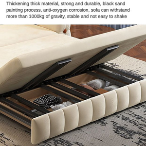Sofá Esquinero de Diseño Simple con Función de <span class=keywords><strong>Cama</strong></span> para Dormitorio, Precio de Mayoreo, Sofás <span class=keywords><strong>Cama</strong></span> Dobles Modernos Color <span class=keywords><strong>Naranja</strong></span> Personalizados en Venta - Product Image 5