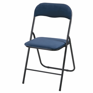 CHAISE PLIANTE EN VELVET BLEU - Product Image 1