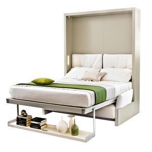 Canapé-<span class=keywords><strong>lit</strong></span> Murphy moderne, taille Queen, gain de <span class=keywords><strong>place</strong></span>, panneau en bois, canapé-<span class=keywords><strong>lit</strong></span> pliable avec rangement - Product Image 1