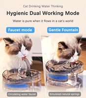 Fontaine à eau pour chat avec logo accepté, distributeur d'eau pour animaux, 61 OZ/1,8 L, automatique, réglable, silencieux, en plastique cylindrique, utilisation en intérieur, 2 filtres