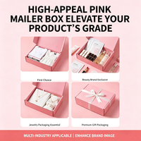 Boîte d'expédition rose pliable de luxe avec couvercle, en carton ondulé, pour emballage cadeau recyclable avec logo personnalisé, en stock